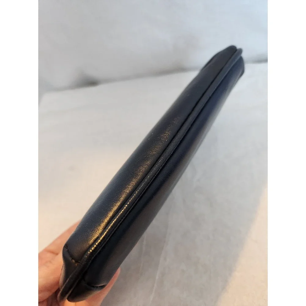 Givenchy vintage leather clutch bag Purse Makeup Cosmetic COA Authentic Blue